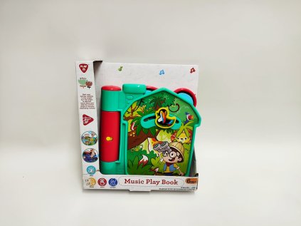 Knížka hrací edukační safari plast na baterie se zvukem v krabičce 21x23x5cm 6m+