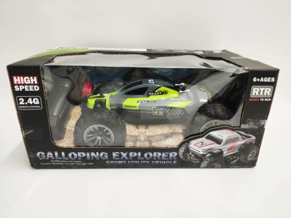 Auto RC Buggy rychlostní 2,4GHz plast 25cm na baterie zelené v krabici 31x14x18cm