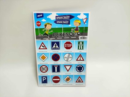 Pexeso papírové Dopravní značky společenská hra 32 obrázkových dvojic 21x30cm