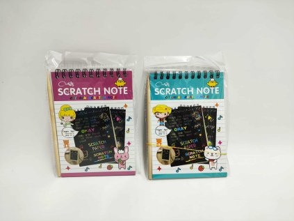 Škrabací/Vyškrabovací notes barevný 10 listů 10x14cm v sáčku, 2 barvy