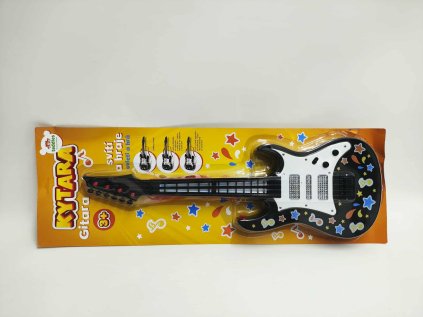 Kytara plast 53cm s popruhem na baterie se zvukem se světlem na kartě