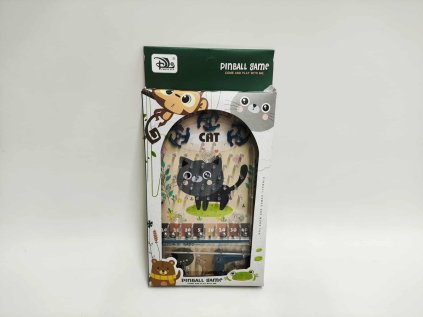 Pinball hra kuličková cvrnkací hlavolam plast v krabičce 14x25cm