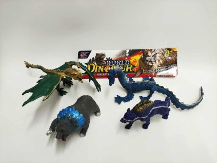 Zvířata Fantasy plast drak vlkodlak 4ks v sáčku 28x30x8cm