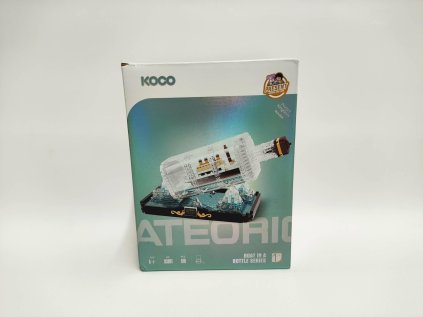 Stavebnice mini KOCO Titanic v láhvi plast 918ks v krabičce 14x18x8cm