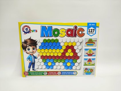 Mozaika klobouček 2,5cm hladká plast 127ks v krabici 34x24x4cm