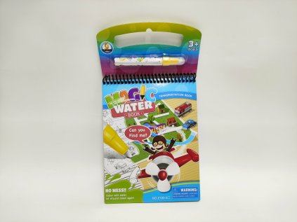 Kouzelné malování vodou/blok s tužkou doprava, 4 listy v sáčku 17x23x2cm