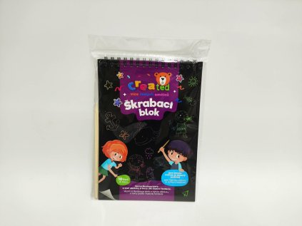 Škrabací/Vyškrabovací notes barevný created 10 listů 14x20cm v sáčku