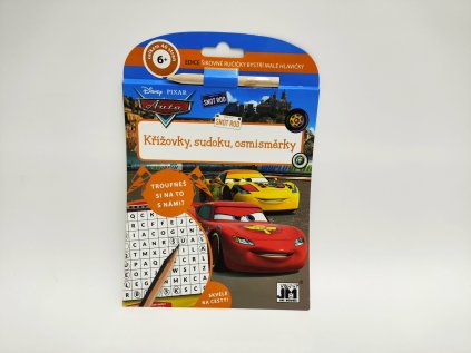 Křížovky, sudoku, osmisměrky s tužkou Auta/Cars 15x21cm