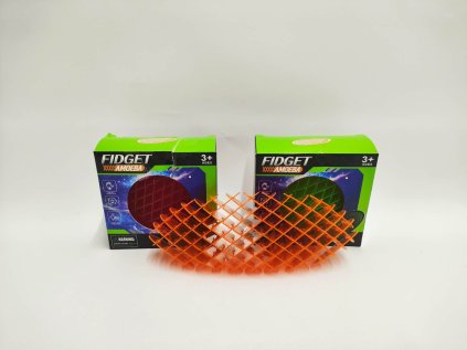 Fidget worm měnící tvar antistresový plast 11cm 4 barvy v krabičce 11x10,5cm