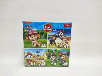 Puzzle 4v1 Tlapková patrola/Paw Patrol 18,5x16cm v krabici 20x20x5cm