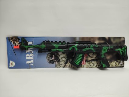 Samopal jiskřící ARMY na setrvačník plast 62cm na kartě 18x67cm