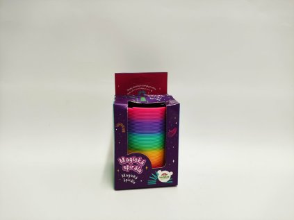 Spirála/pružina duhová magická plast průměr 7,5x10cm v krabičce