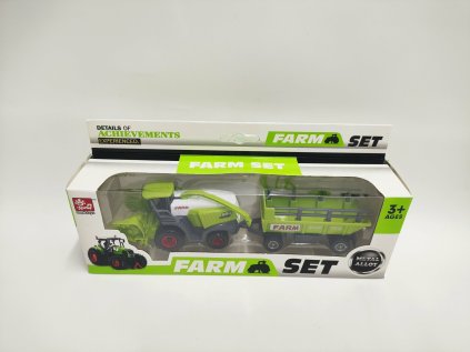 Kombajn/řezačka s vlekem plast 22cm na volný chod v krabici 27x12,5x6cm