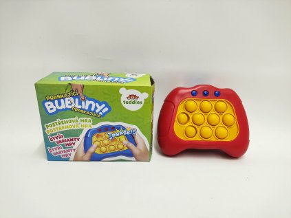 Bubble pops Praskající bubliny silikon postřehová hra na baterie 2 barvy v krabičce 13x10,5x5,5cm
