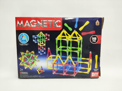 Magnetická stavebnice 148ks plast/kov v krabici 30x22x4cm