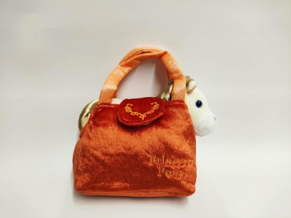 Jednorožec v kabelce/tašce oranžové plyš 18x20cm v sáčku