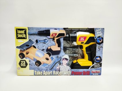 Auto závodní šroubovací plast s elektrickým šroubovákem na baterie se zvukem v krabici 38x22x6,5