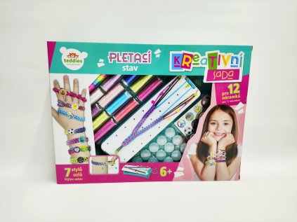 Kreativní sada Vyrob si náramek - pletací stav s doplňky v krabici 38x28x6cm