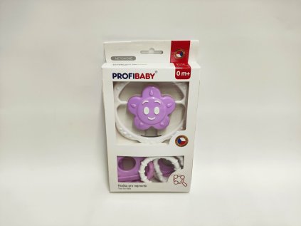 Profibaby Souprava chrastítko a řetěz hvězda/kytka v krabičce 12,5x20cm