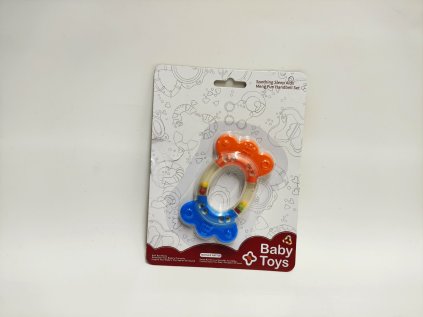 Chrastítko/Kousátko ovál plast/silikon 11cm na kartě 0m+