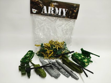 Sada vojáci s doplňky plast 81ks na kartě 24x30cm