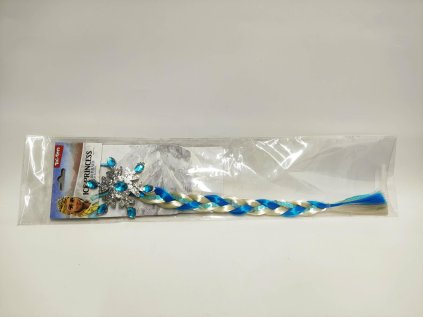 Cop vlasový se sponou na gumičce Ledová princezna v sáčku 10x46x1cm