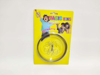 Flow/Magic Ring kovová duhová spirála průměr 13cm na kartě 16x23,5cm