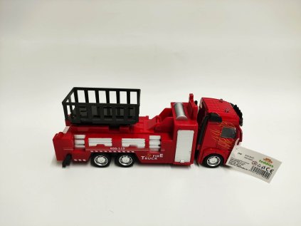 Auto hasiči kov/plast 21-23cm na zpětné natažení 3 druhy 6ks v boxu