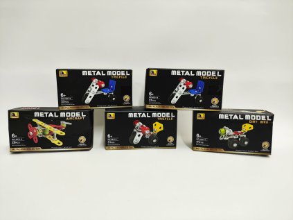 Stavebnice dopravní prostředek kov/plast v krabičce 11x6cm mix druhů