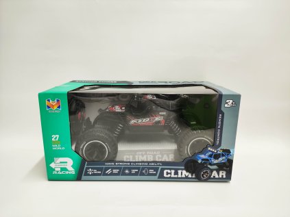Auto RC Off-Road plast 26cm 27MHz dobíjecí pack+baterie se světlem červené v krabici