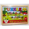 Puzzle dřevěné Moje první zvířátka 4x12 dílků 20x14x3,5cm