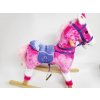 Kůň houpací růžovo/bílý plyš na baterie 71cm se zvukem a pohybem