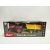 Traktor Zetor RC s valníkem plast 42cm 2,4GHz dobíjecí pack + baterie se zvukem v krabici