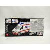 Auto ambulance plast 26cm s lehátkem na setrvačník se světlem se zvukem v krabici 37x18x11,5cm