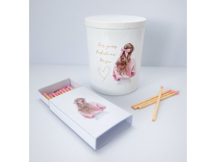 Stylish Soy Candle – Premium Set Girl with text