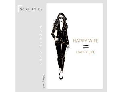 Textová karta I Happy Wife - Happy Life