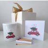 Christmas premium soy candle set - Red christmas Car with tree