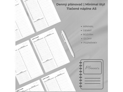 Denný plánovač – Minimal Style (tlačené náplne, SK / EN)