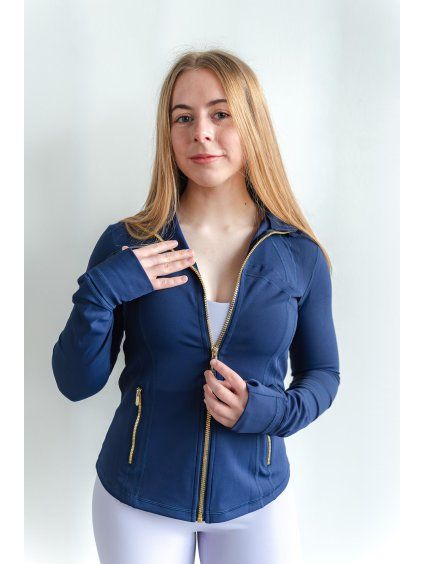 Sculpt Zip Jacket - Modrá