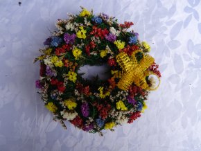 MECHOVÝ VĚNEČEK MALÝ - JUTOVÁ MAŠLE ŽLUTÁ