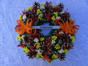 MECHOVÝ VĚNEČEK VELKÝ - JUTOVÁ MAŠLE ORANŽOVÁ