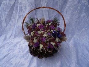 Košíček šiškový - lakovaný - fialový - přírodně zdobený