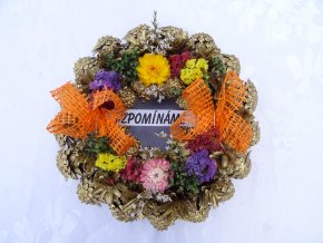 ŠIŠKOVÝ VĚNEČEK ZLATÝ - JUTOVÁ MAŠLE ORANŽOVÁ