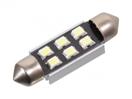 Žárovka 6 SMD LED 12V suf. SV8.5 38mm s rezistorem CAN-BUS bílá