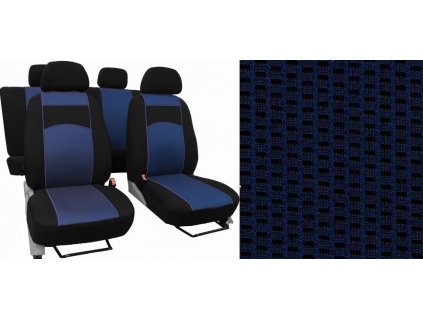 Autopotahy VOLKSWAGEN POLO V, dělená zadní sedadla, od r. v. 2009, VIP modré