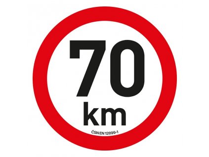 Samolepka omezení rychlosti 70 km/h reflexní (200 mm)