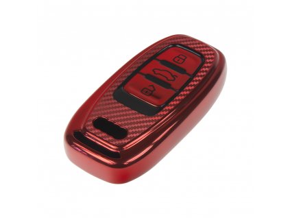 TPU obal pro klíč Audi, carbon červený