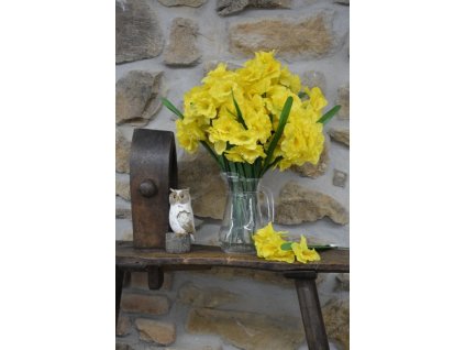 CERINO Umělá květina Narcis 40cm dva listy
