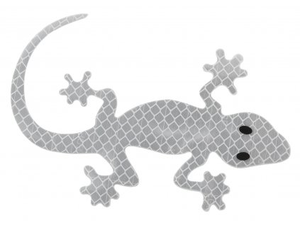 24876 5 dekor samolepici gecko stribrny