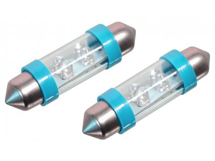 11448 2 zarovka 4led 12v suf sv8 5 38mm modra 2ks